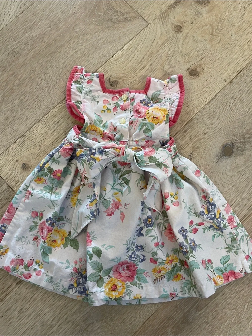 Ralph Lauren Floral Cotton Dress in White, Pink, Yellow, Green 9 months